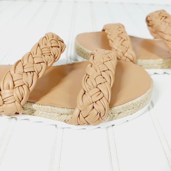 New Marc Fisher LTD Jaimee Leather Braided Espadrilles Sandals M76 - Picture 9 of 13
